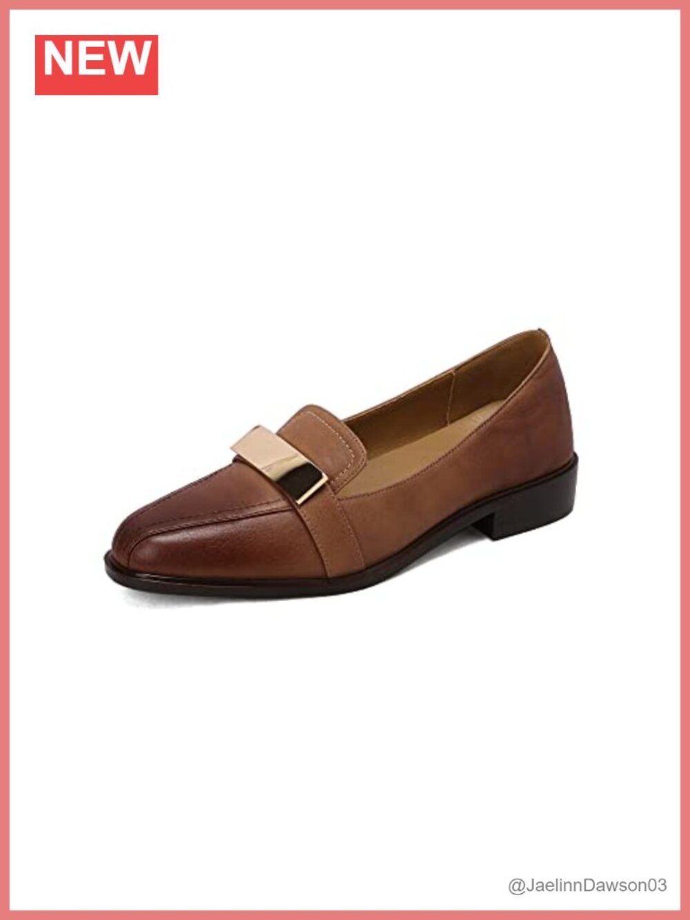 Genuine Leather Round Toe Loafers Women's Casual Slip-Ons Low Heel